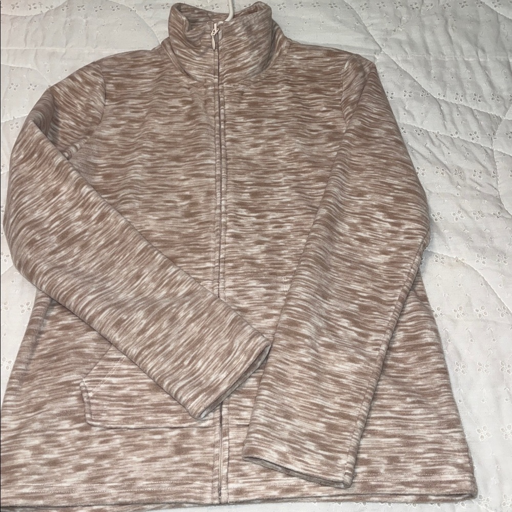 Sonoma Beige Patterned Zip-Up Jacket